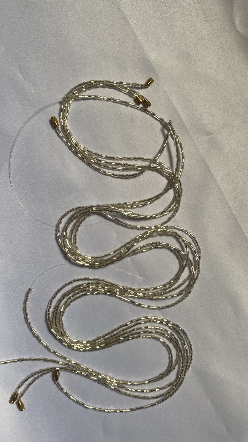 Tiny glass waistbead